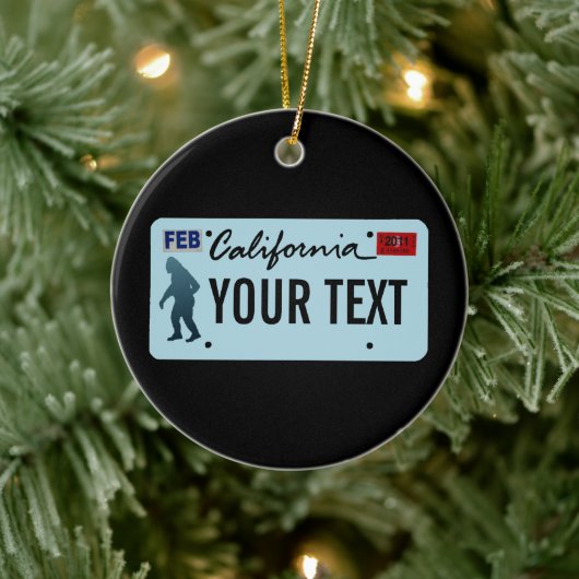 California Sasquatch License Plate Keramikornament (Baum)