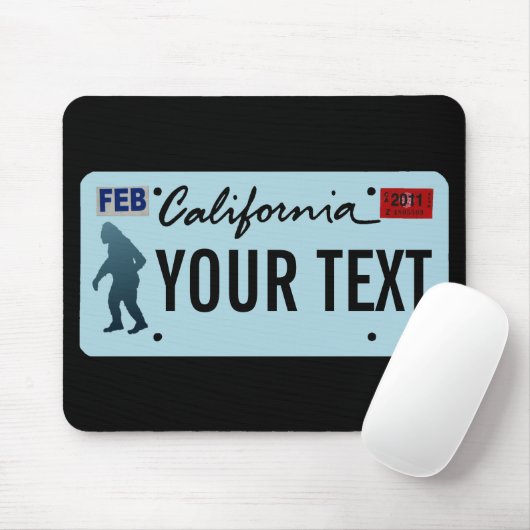 California Sasquatch License Plate Mousepad (Mit Mouse)