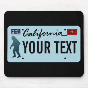 California Sasquatch License Plate Mousepad