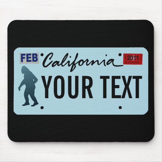 California Sasquatch License Plate Mousepad (Vorne)