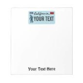California Sasquatch License Plate Notizblock (Vorderseite)