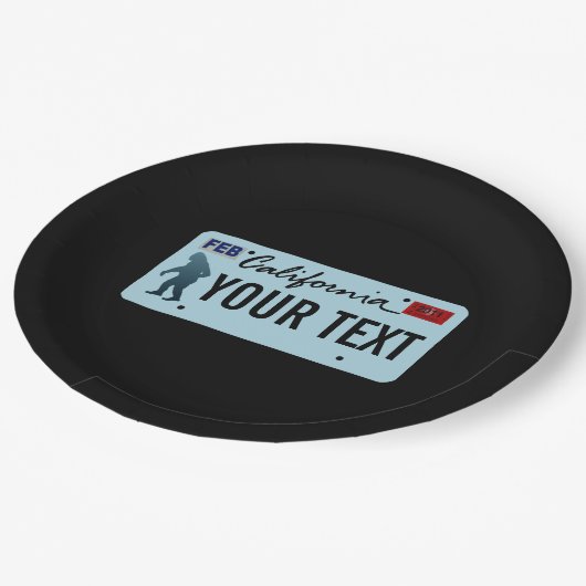 California Sasquatch License Plate Pappteller (Schrägansicht)