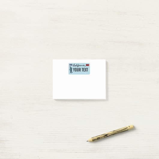 California Sasquatch License Plate Post-it Klebezettel (Auf Schreibtisch)