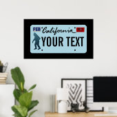 California Sasquatch License Plate Poster (Heimbüro)