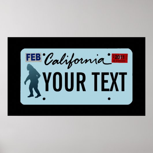 California Sasquatch License Plate Poster (Vorne)