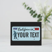 California Sasquatch License Plate Postkarte (Stehend Vorderseite)
