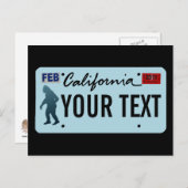 California Sasquatch License Plate Postkarte (Vorne/Hinten)