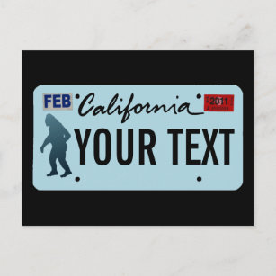 California Sasquatch License Plate Postkarte