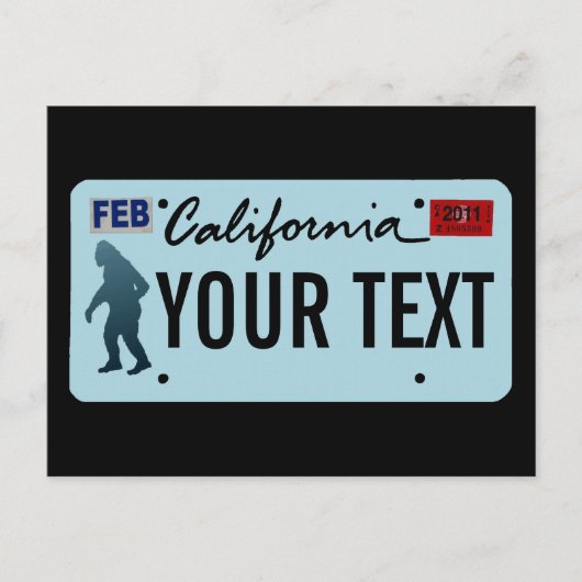 California Sasquatch License Plate Postkarte (Vorderseite)
