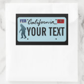 California Sasquatch License Plate Rechteckiger Aufkleber (Tasche)