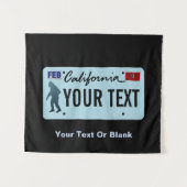 California Sasquatch License Plate Wandteppich (Vorderseite (Horizontal))