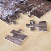 California Scrub Jay Songbird auf Treestump Puzzle (Seite)