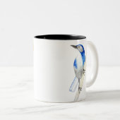 California Scrub Jay Zwei-Tone-Kaffee-Tasse Zweifarbige Tasse (VorderseiteRechts)