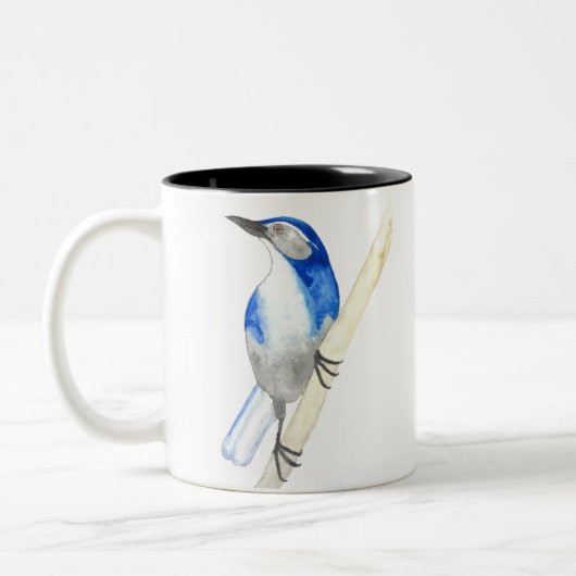 California Scrub Jay Zwei-Tone-Kaffee-Tasse Zweifarbige Tasse (Links)