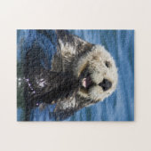 California Sea Otter Enhydra lutris) grooms Puzzle (Horizontal)