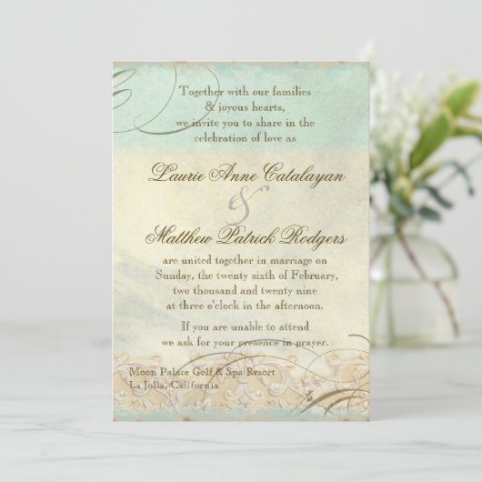 California Sea Turtle Moderner Küstenstrand Einladung (Stehend Vorderseite)