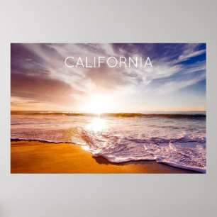 California Seascape Morning Sun Rise Poster