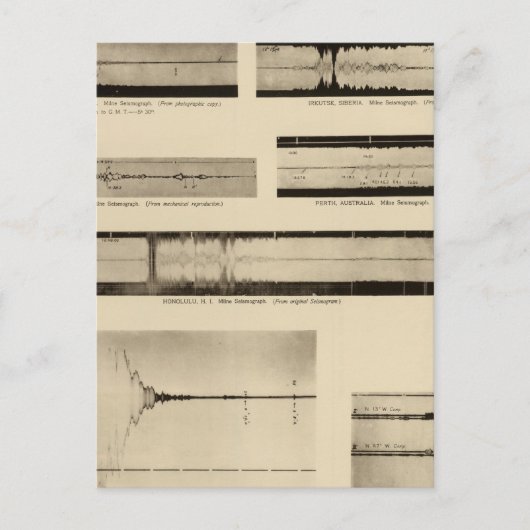 California Seismogramme 2 Postkarte (Vorderseite)