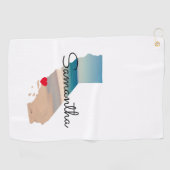 California Shape Heart Photo  Golfhandtuch (Horizontal)