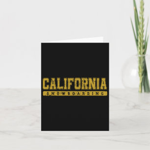 California Snowboarden Gelber Vintager Text Karte