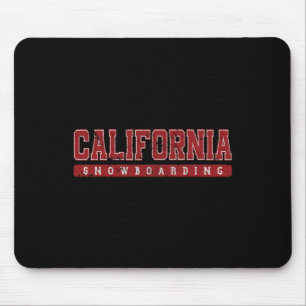 California Snowboarden Vintager roter Text Mousepad