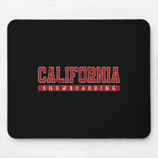 California Snowboarden Vintager roter Text Mousepad (Vorne)