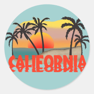 California Souvenir Runder Aufkleber