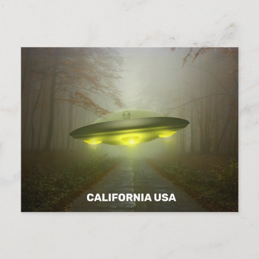 CALIFORNIA SPACESHIP UFO ART Postkarten (Vorderseite)