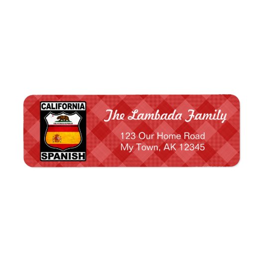 California Spanish American Address Labels (Vorne)