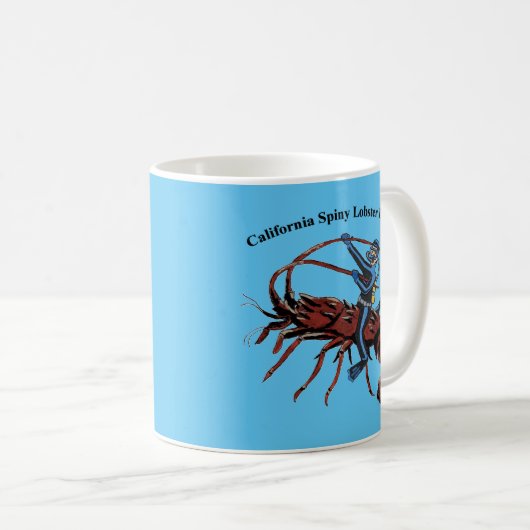 California Spiny Lobster Diving SCUBA Diver URM Kaffeetasse (VorderseiteRechts)