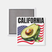 California Square Magnet (Vorderseite/Rückseite)