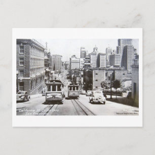 California St., San Francisco, Kalifornien Vintage Postkarte
