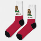 California Staat Bear Flag Proud Californian Spaß Socken (Linkes Detail)