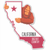 California Staat Bigfoot Country Funny Aufkleber (Vorderseite)