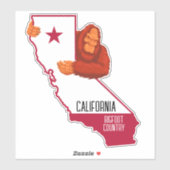 California Staat Bigfoot Country Funny Aufkleber (Blatt)