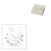 California Staat Bird and Blume Coloring Page Gummistempel (Stempel)