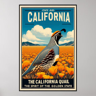California Staat Bird - California Quai Vintag Poster