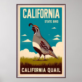 California Staat Bird - California Quai Vintag Poster