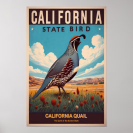 California Staat Bird - California Quai Vintag Poster