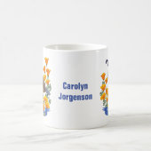 California Staat Bird Quail & Golden Poppy Kaffeetasse (Mittel)