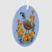 California Staat Bird Quail & Golden Poppy Ornament (Vorderseite)