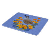 California Staat Bird Quail & Golden Poppy Schneidebrett (Ecke)