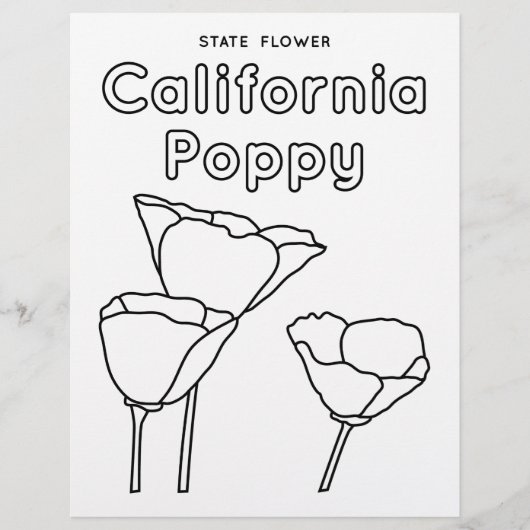 California Staat Blume Mohn Flyer (Vorne)