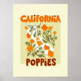 California Staat Blume Poppies Wildblumen Poster