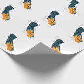 California Staat Blume Poppy Silhouette Floral Geschenkpapier (Ecke)