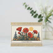 California Staat Blume Wildblume Postkarte (Stehend Vorderseite)