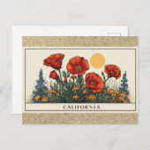 California Staat Blume Wildblume Postkarte (Vorne/Hinten)