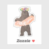 California Staat Boho Bear Aufkleber (Blatt)