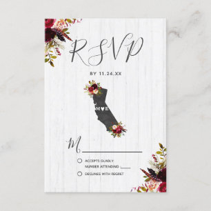 California Staat Destination Rustic Wedding RSVP