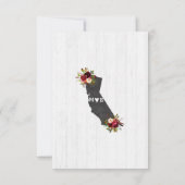 California Staat Destination Rustic Wedding RSVP Karte (Rückseite)